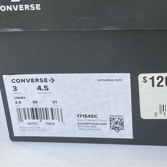 NWT Converse Run Star Motion CX Platform in black / white high top Chuck Taylor - Picture 5 of 10